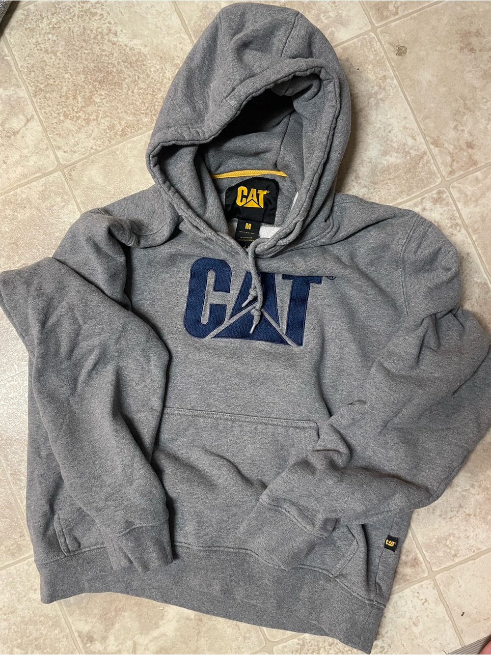 Men's Gray Pullover Hoodie with Embroidered Logo